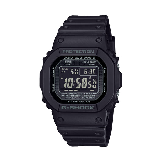 CASIO G-SHOCK Mod. THE NEW ORIGIN Multiband 6 - TOUGH SOLAR - FULL BLACK wristwatch with 20 ATM water resistance, resin strap, and solar movement.