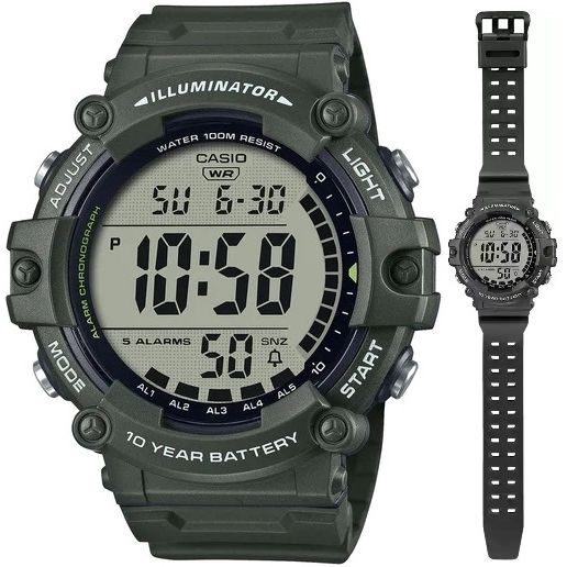 CASIO SPORT Mod. DIVER - ILLUMINATOR WORLDTIME - LONG STRAP wristwatch with resin case and strap, multifunction quartz movement, 10 ATM water resistant.