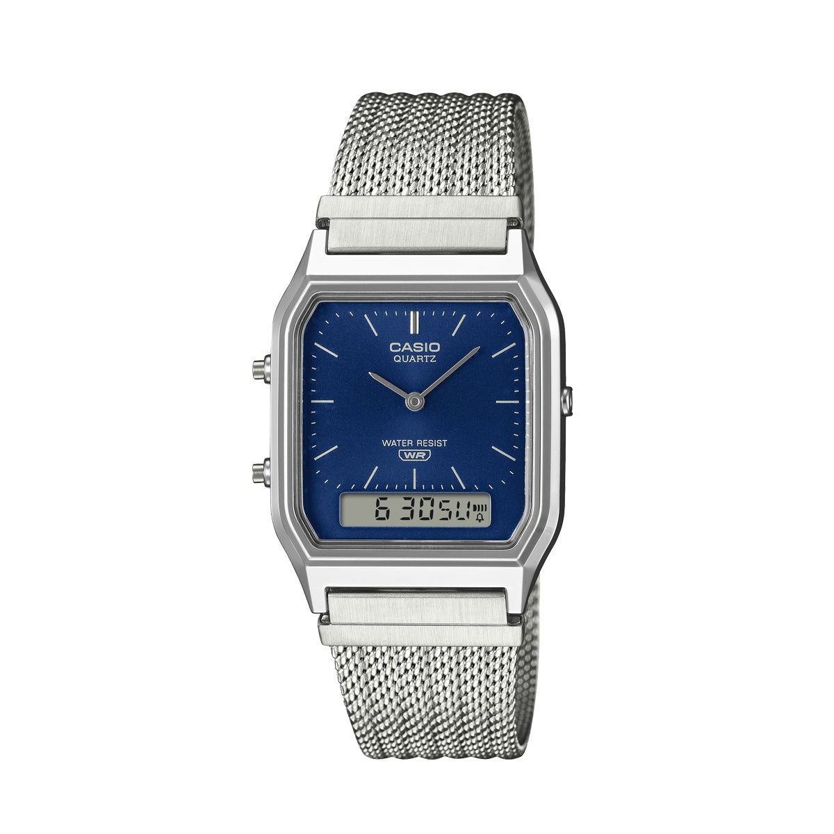 CASIO VINTAGE Mod. EDGY COLLECTION SUNRAY DIAL - MESH STRAP, BLUE