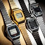 CASIO VINTAGE Mod. SILVER -BLUETOOTH® SMARTPHONE LINK w. built-in accelerometer senses body movements + steps counter WATCHES