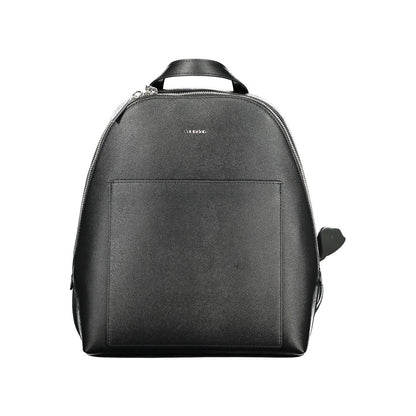 Calvin Klein Black Polyethylene Backpack with handle, adjustable straps, external and internal pockets, and zip closure.