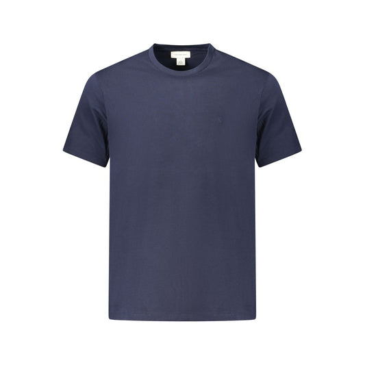 Calvin Klein Blue Cotton T-Shirt with short sleeves, crew neck, contrasting details, logo, made of 95% regenerative cotton.