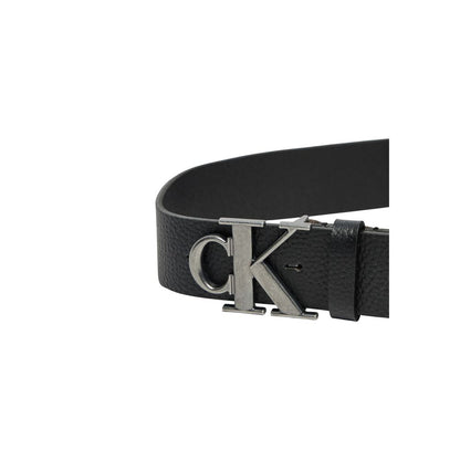 Calvin Klein Jeans Black Leather Regular Belt