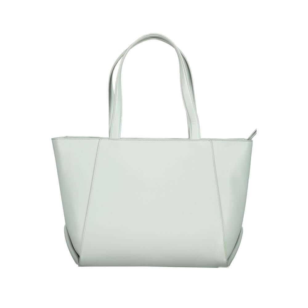 Front view with bag zipped and handles upright.
