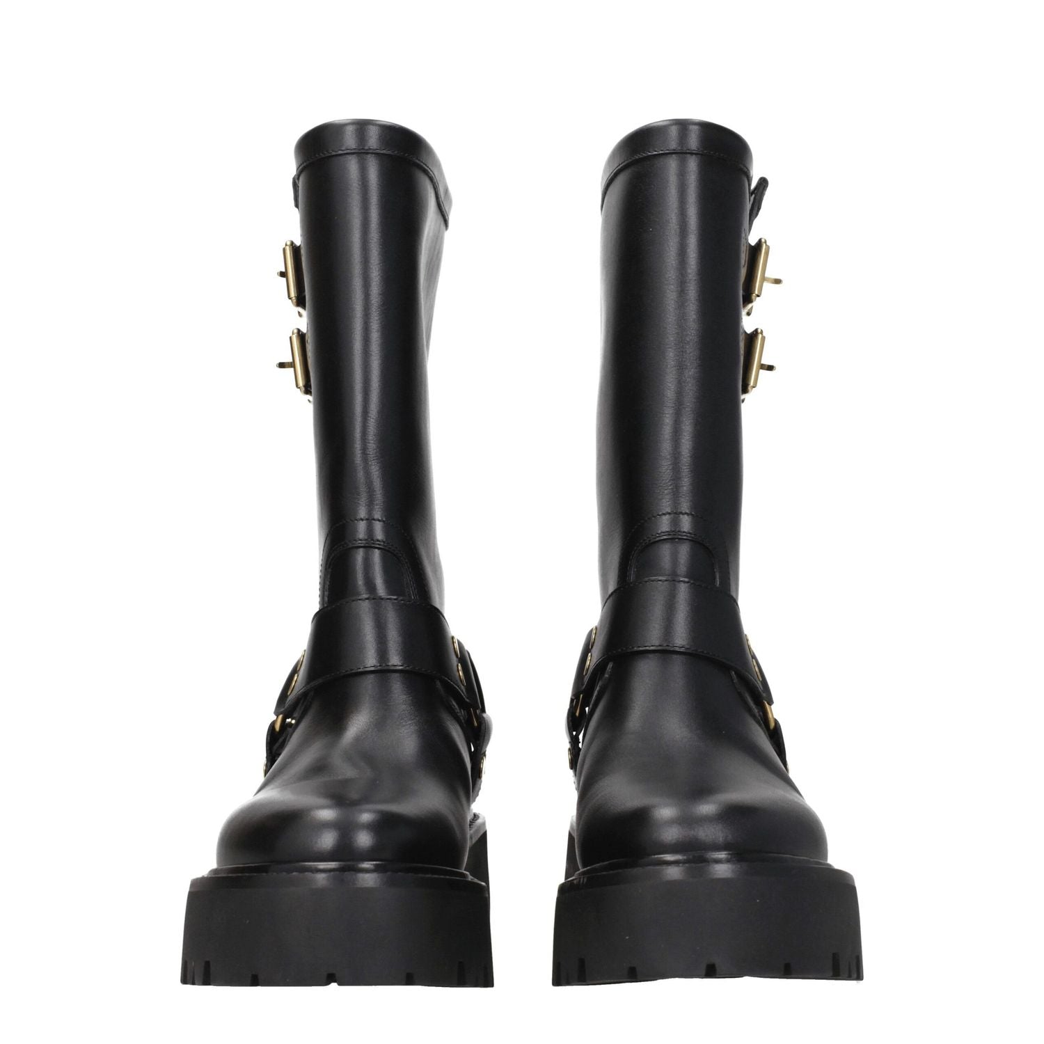 Celine Gold Leather Ankle Boots