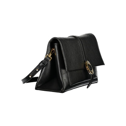 Coccinelle Black Leather Handbag with adjustable strap and internal pocket