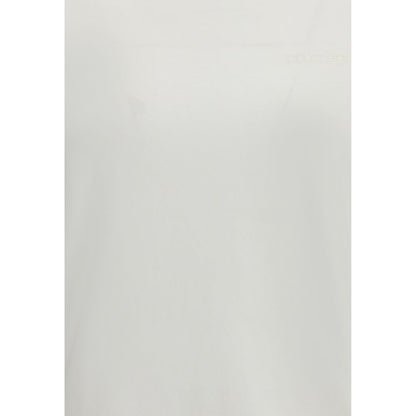 Courrèges White Cotton T-Shirt with embroidered logo, slim fit, ribbed crew neck, simple and versatile for AW25 season.