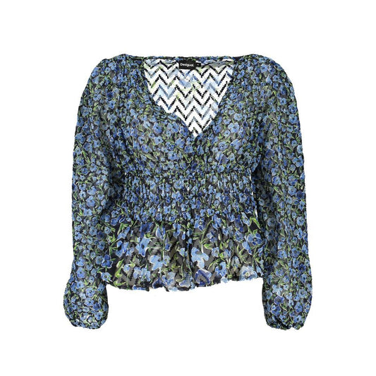 Desigual Blue Polyester Pattern Shirt
