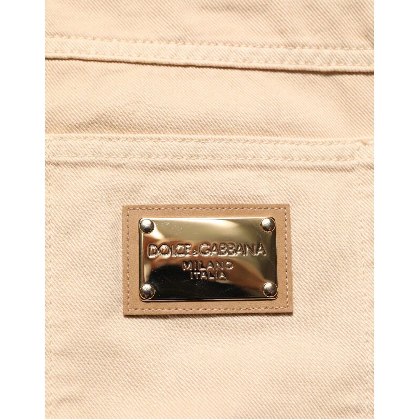 Dolce & Gabbana Beige Cotton Skinny Regular Men Denim Jeans