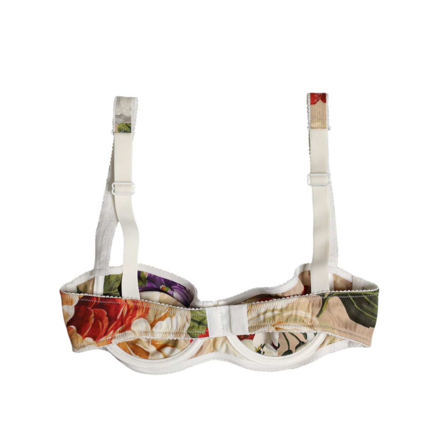 Dolce & Gabbana Beige Floral Balconcino Underwired Bra Underwear