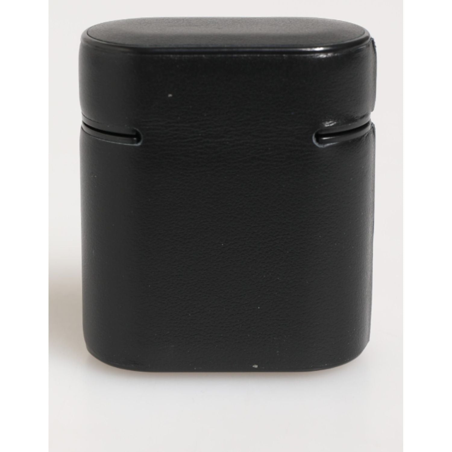 Dolce & Gabbana Black Calfskin Leather Logo Print Flip Holder Airpods Case