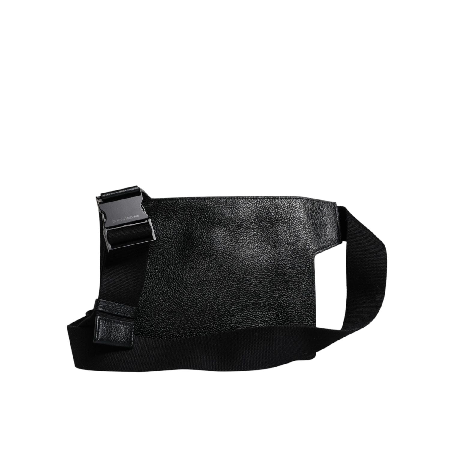 Dolce & Gabbana Black Calfskin Leather Messenger Crossbody Bag