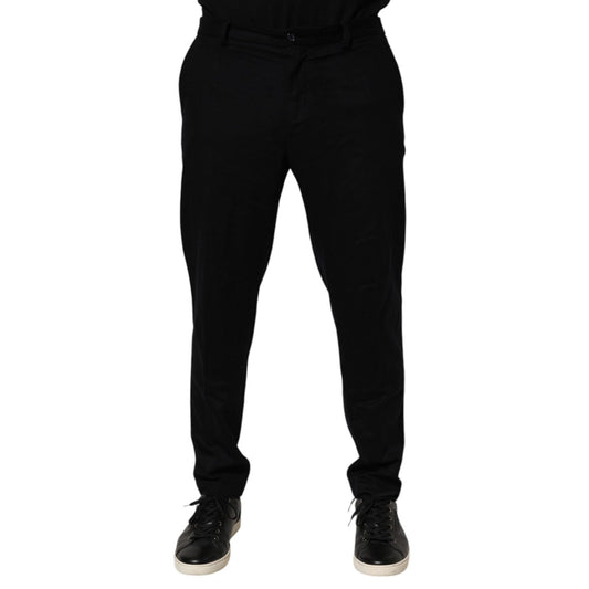 Dolce & Gabbana Black Cashmere Dress Formal Trouser Pants