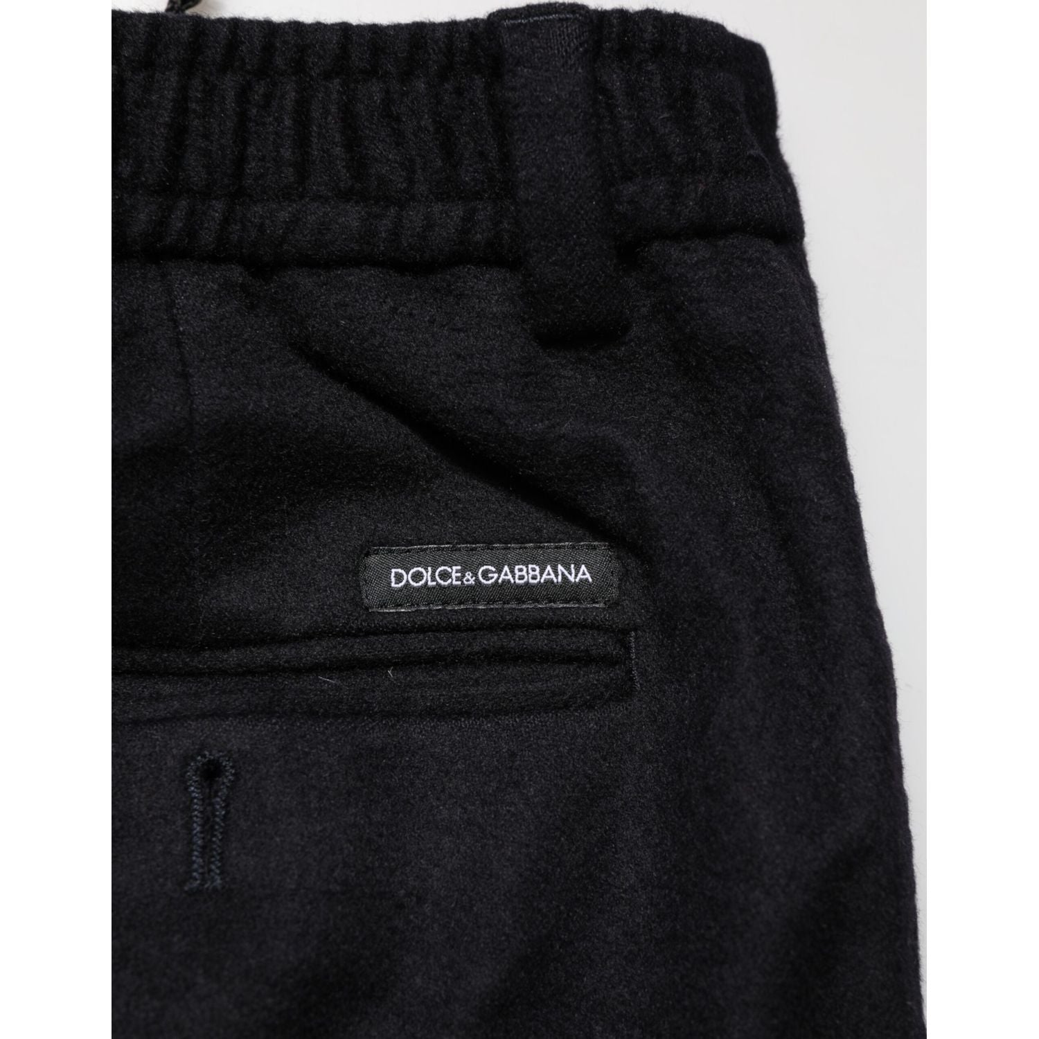 Dolce & Gabbana Black Cashmere Dress Formal Trouser Pants