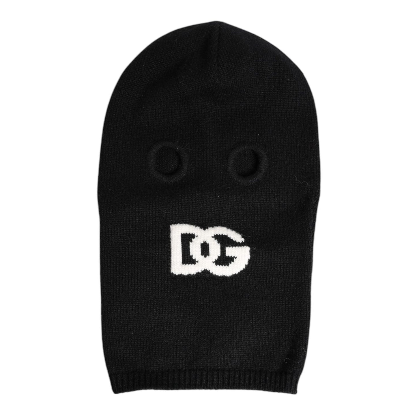 Dolce & Gabbana Black Cashmere Knitted Ski Mask Balaclava Hat