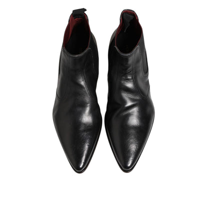 Dolce & Gabbana Black Chelsea Slip On Men Ankle Boots Shoes