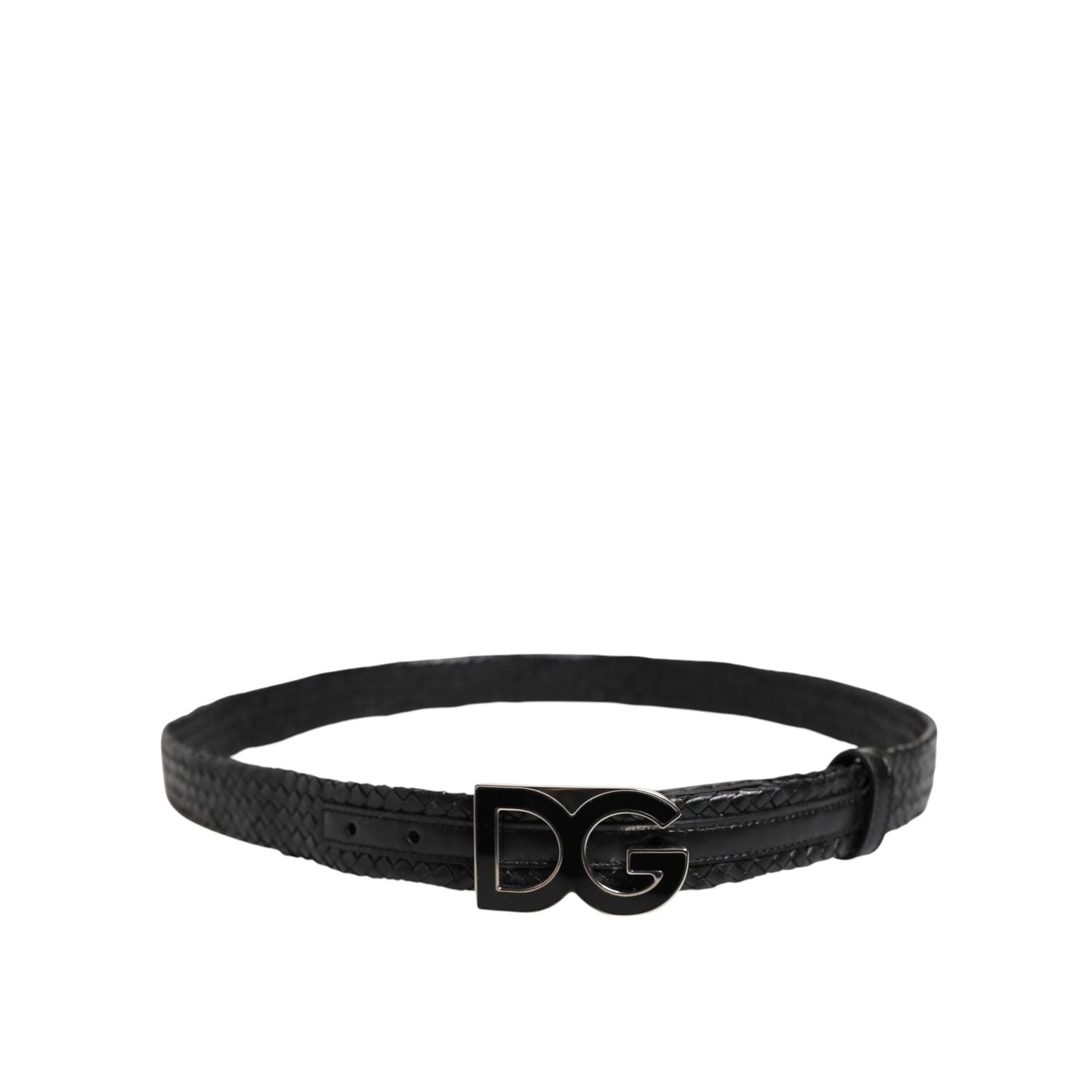 Dolce & Gabbana Black Classic Leather DG Logo Buckle Belt