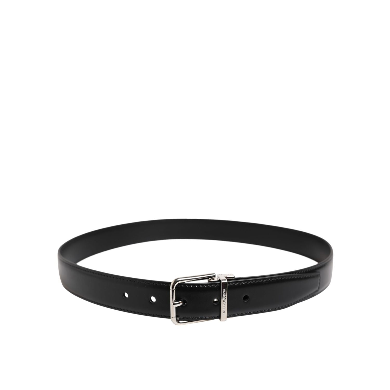 Dolce & Gabbana Black Classic Leather Metal Buckle Belt
