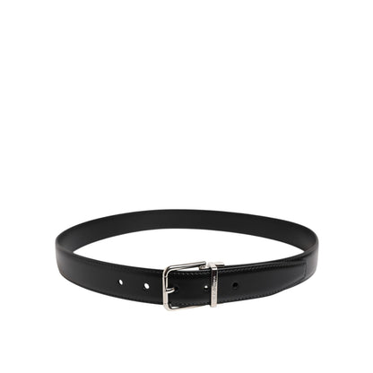 Dolce & Gabbana Black Classic Leather Metal Buckle Belt