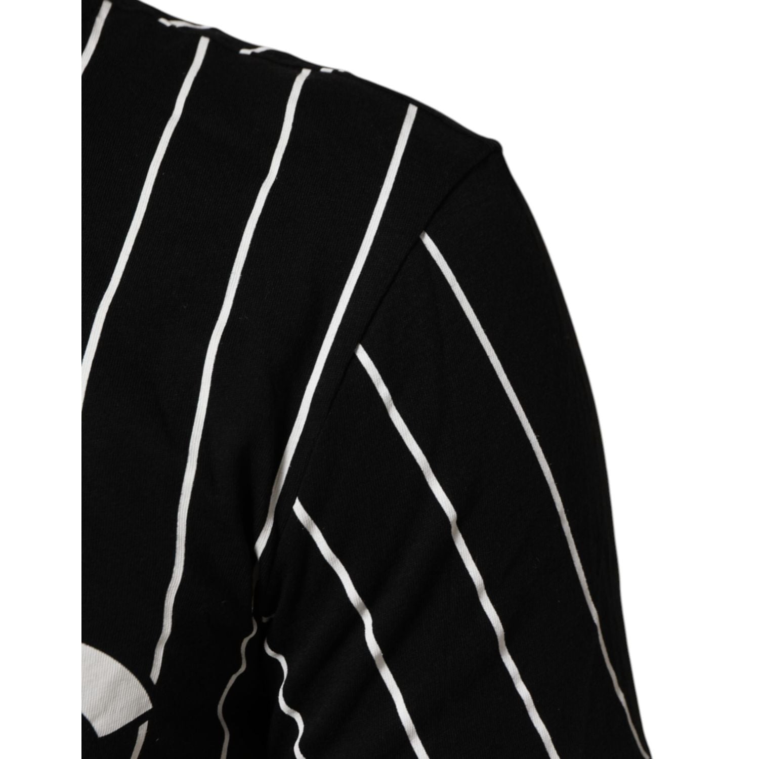 Dolce & Gabbana Black Cotton Polka Dots Round Neck T-shirt