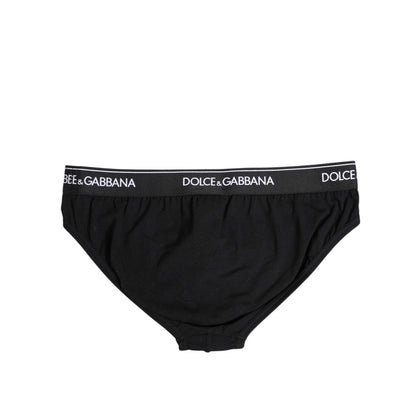 Dolce & Gabbana Black Cotton Stretch Regular Brief Underwear