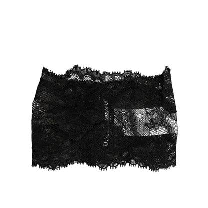 Dolce & Gabbana Black Lace Bandeau Bustier Top Sheer Stretch Underwear