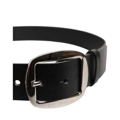 Dolce & Gabbana Black Leather Classic Metal Buckle Belt