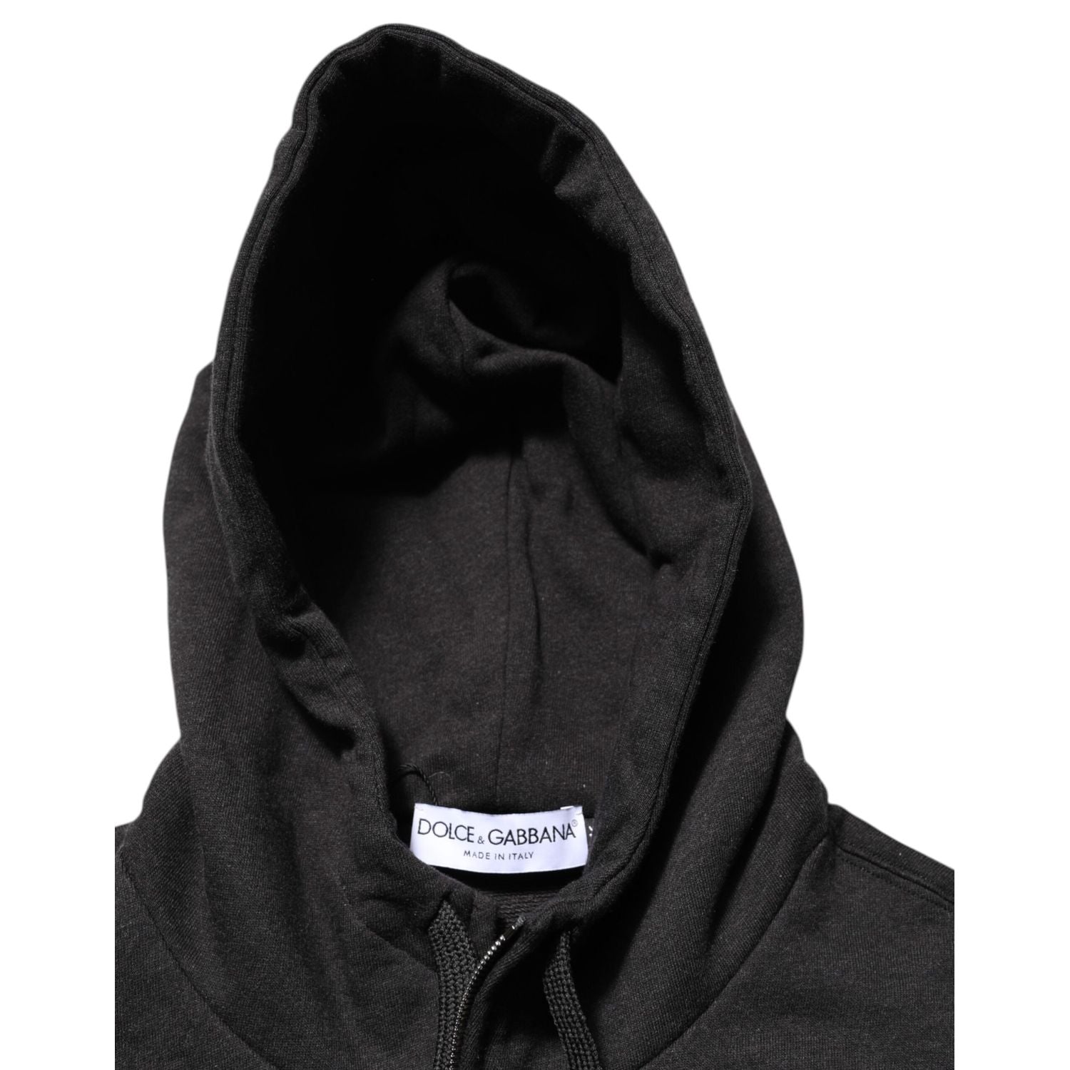 Dolce & Gabbana Black Logo FullZip Hooded Sweatshirt Sweater