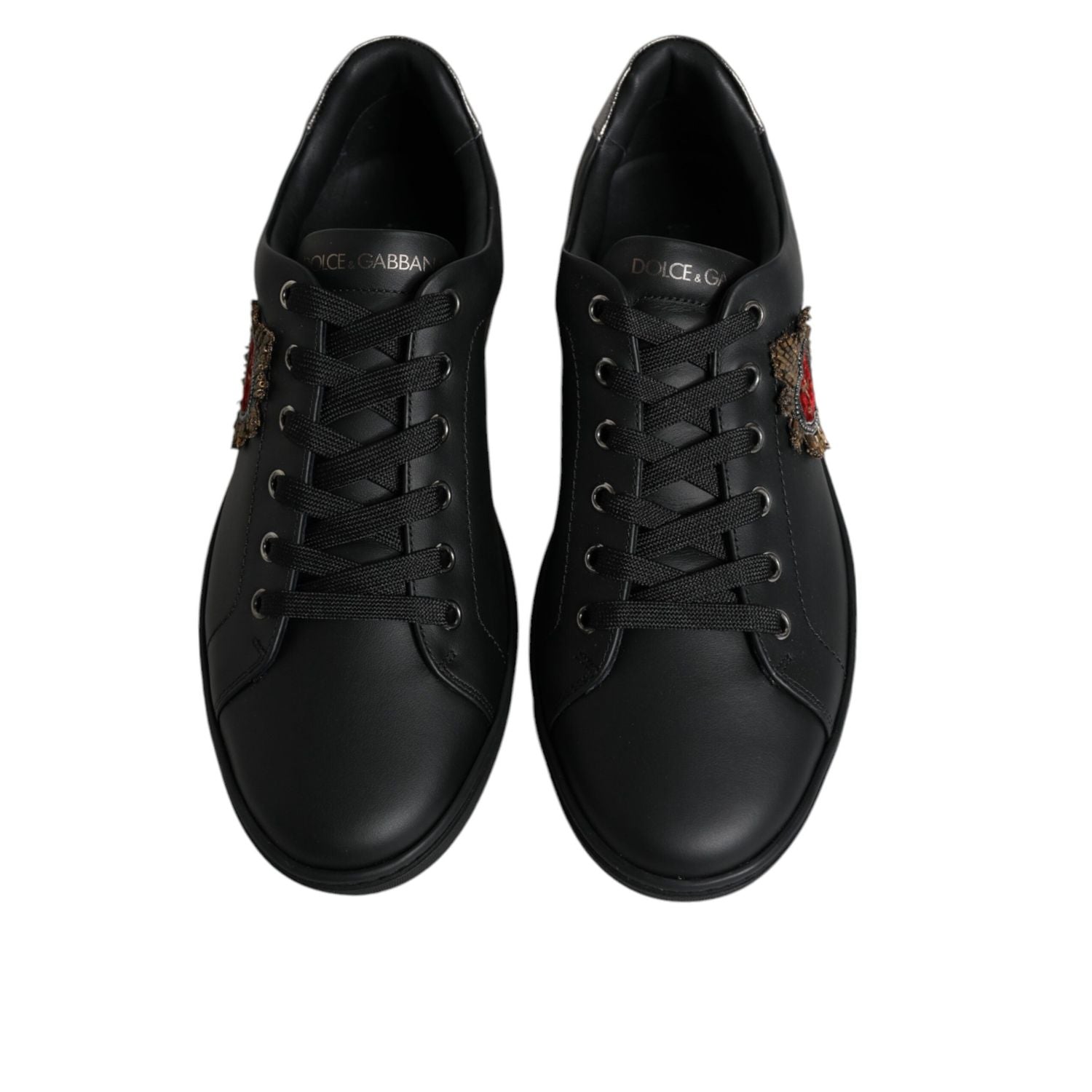 Dolce & Gabbana Black London Sacred Heart Men Sneakers Shoes