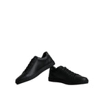 Dolce & Gabbana Black London Sacred Heart Men Sneakers Shoes, calf leather, exclusive design, lace-up, rubber sole, Italian craftsmanship.