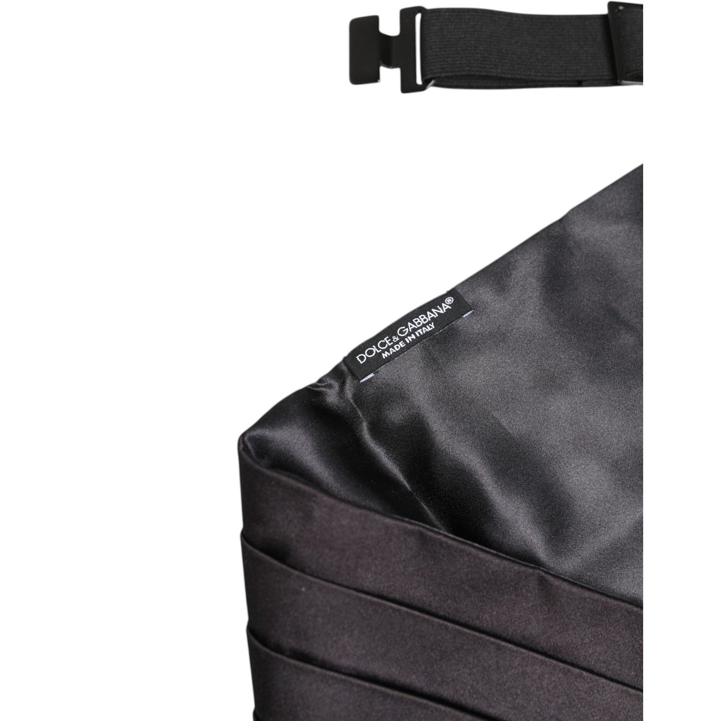 Dolce & Gabbana Black Men 100% Silk Belt Wide Waist Cummerbund