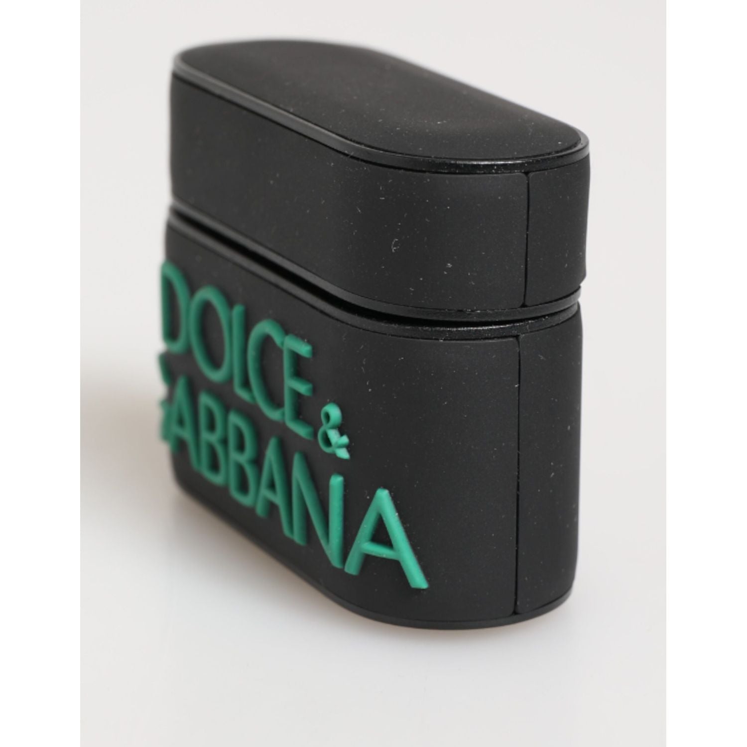 Dolce & Gabbana Black Mint Rubber Logo Embossed Accessory  Airpods Case