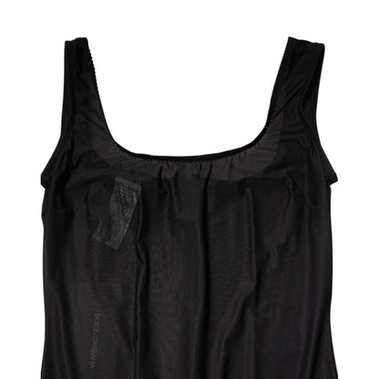 Dolce & Gabbana Black Nylon Sleeveless Round Neck Tank Top