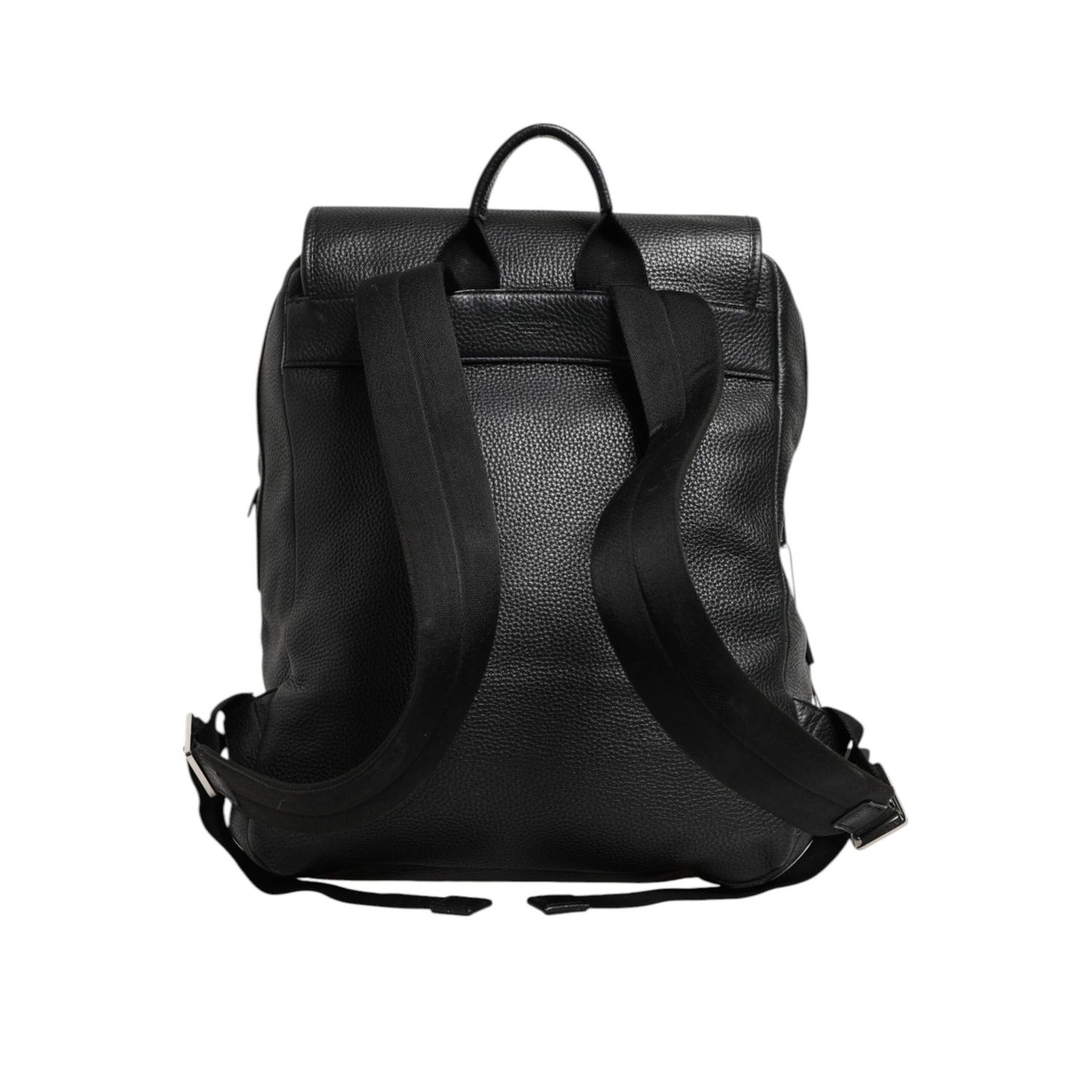Dolce & Gabbana Black Palermo Backpack Hammered Calfskin Leather Bag