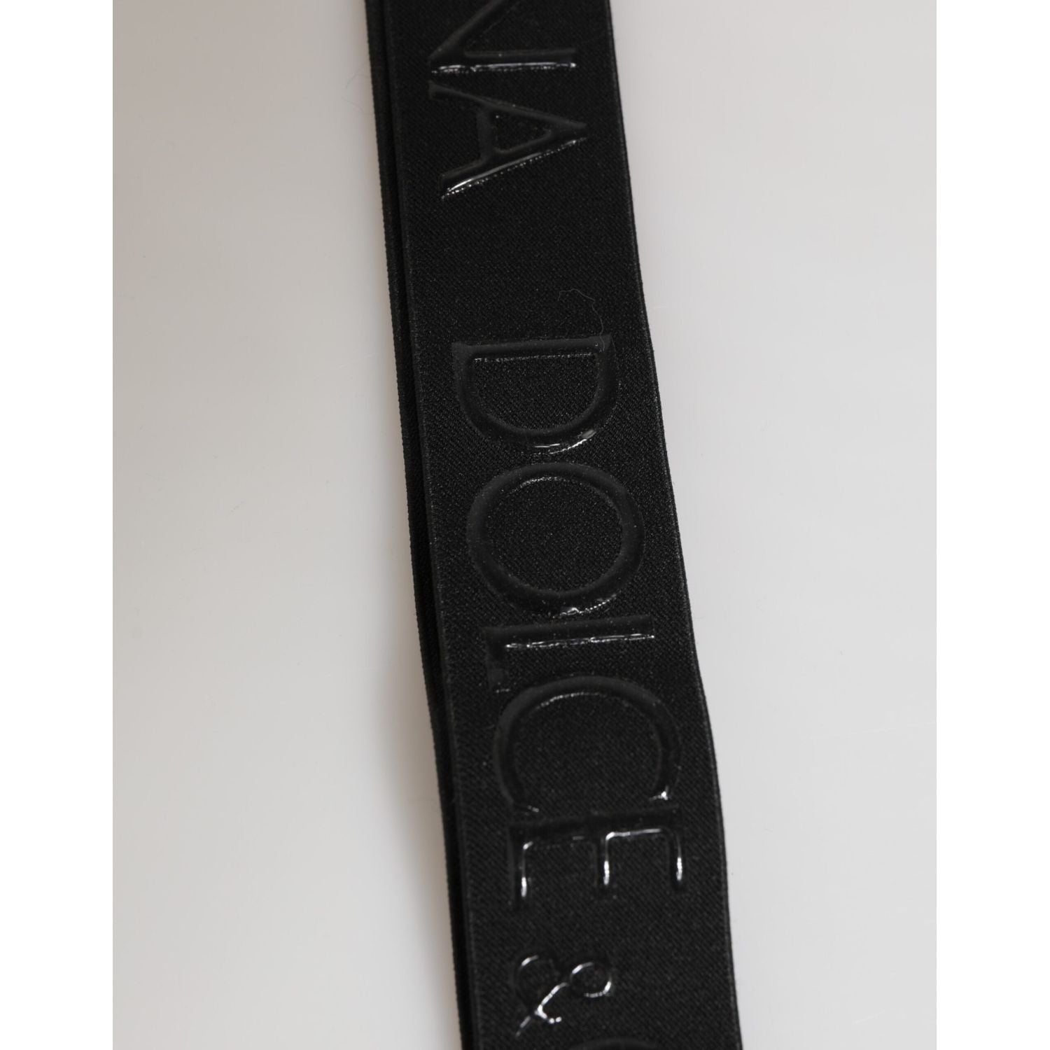 Dolce & Gabbana Black Polyester Stretch Rubberised DG Logo Men Keychain