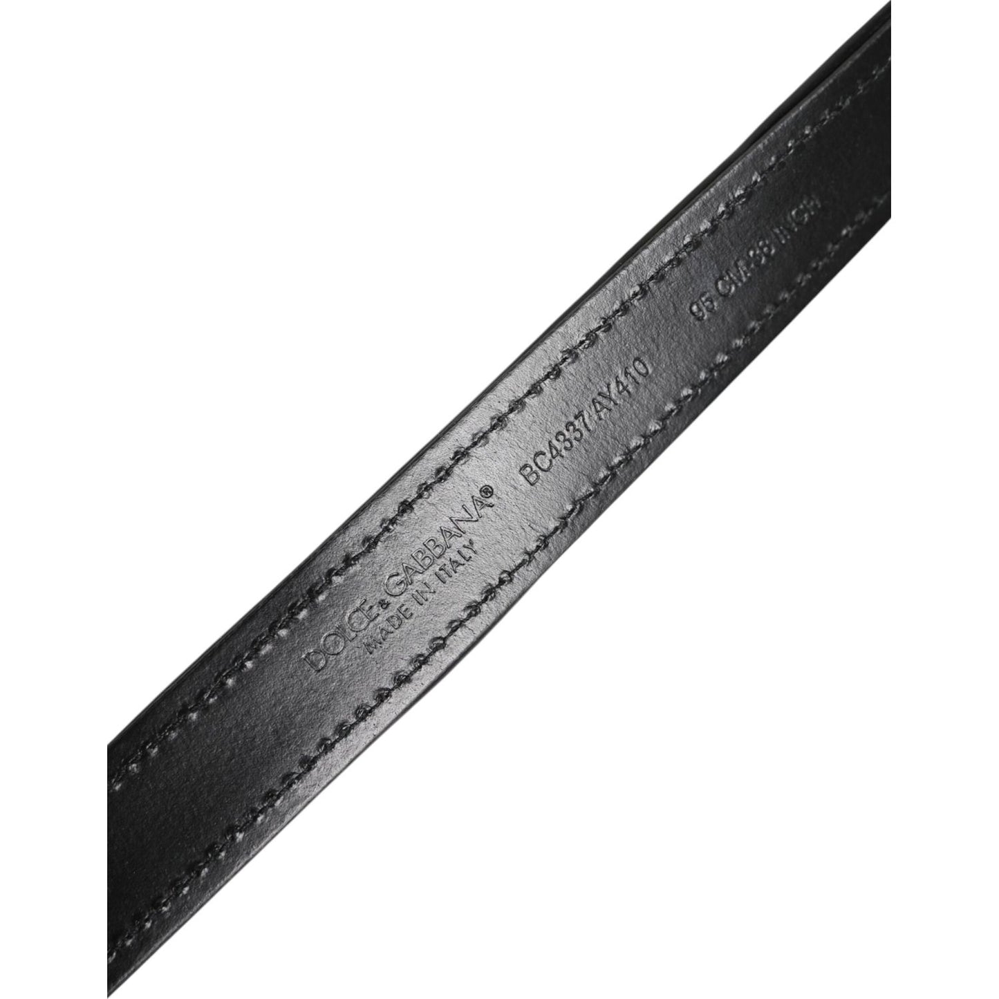 Dolce & Gabbana Black Sequin Embellished Metal Buckle Belt