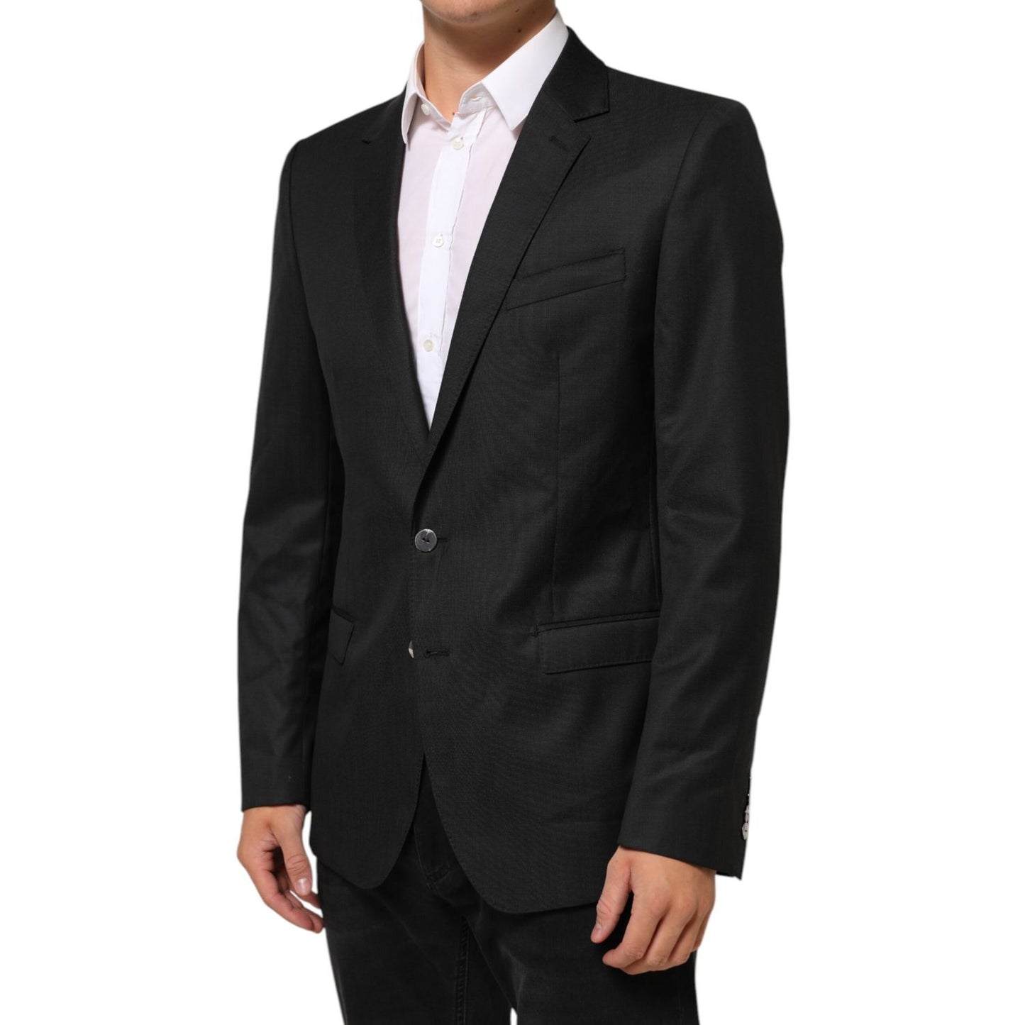 Dolce & Gabbana Black Single Breasted Men Coat MARTINI Blazer