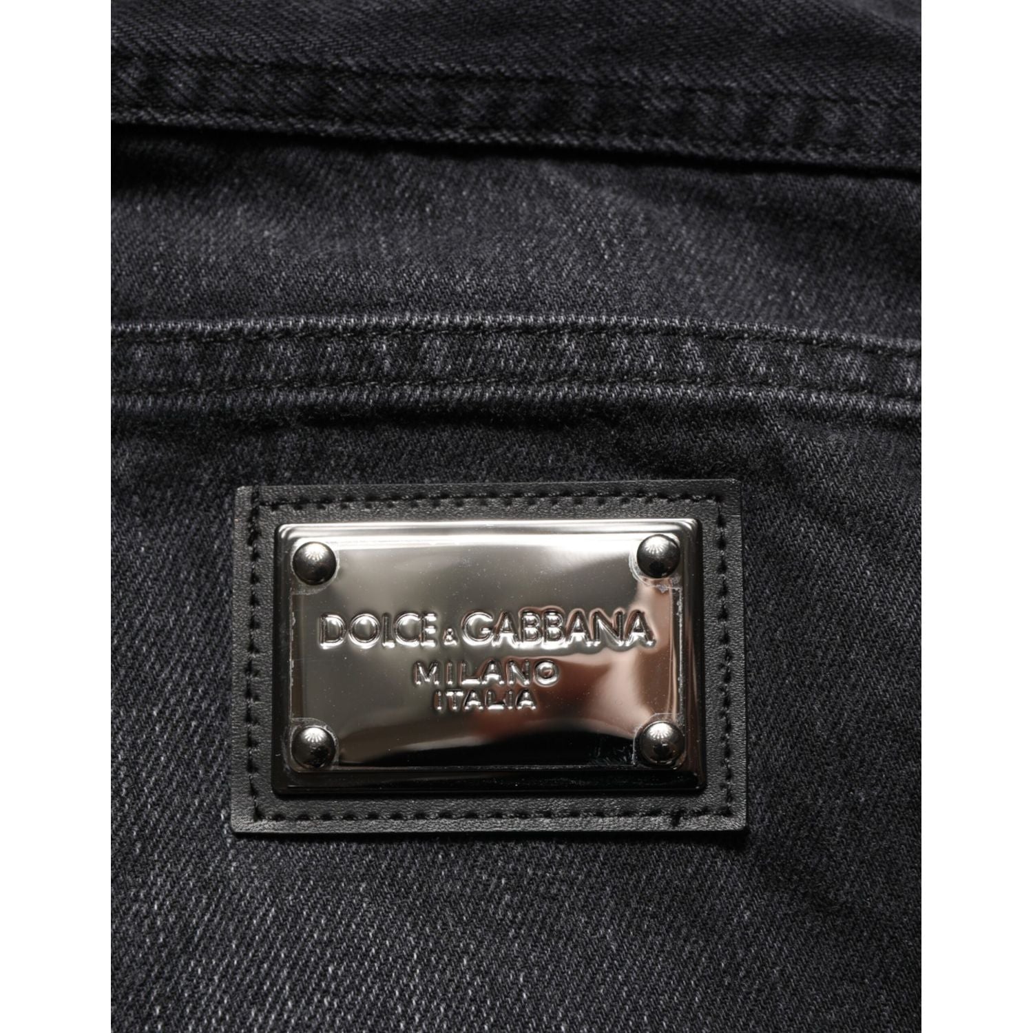 Dolce & Gabbana Black Washed Cotton Skinny Men Denim Jeans