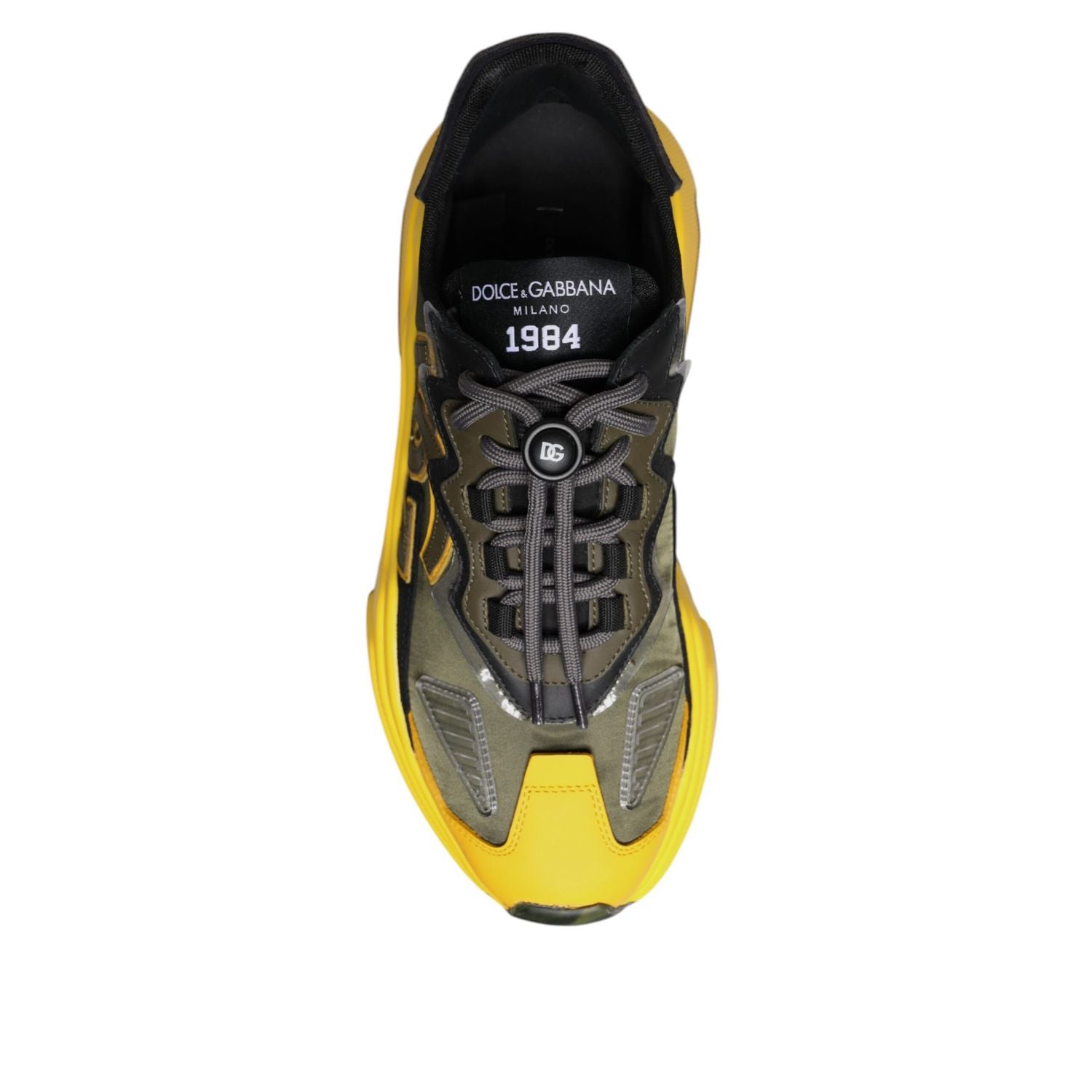 Dolce & Gabbana Black Yellow Daymaster Low Top Sneakers  Shoes