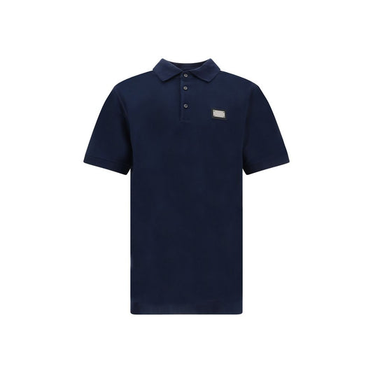 Dolce & Gabbana Blue Cotton Polo Shirt