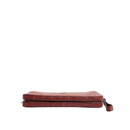 Dolce & Gabbana Bordeaux Croc Leather Logo Plaque Men Briefcase Bag