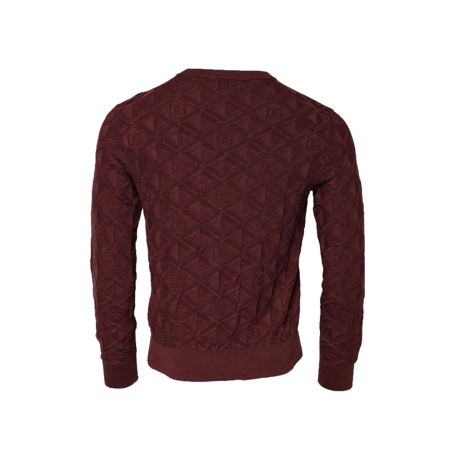 Dolce & Gabbana Bordeaux Silk Knit Crew Neck Pullover Sweater