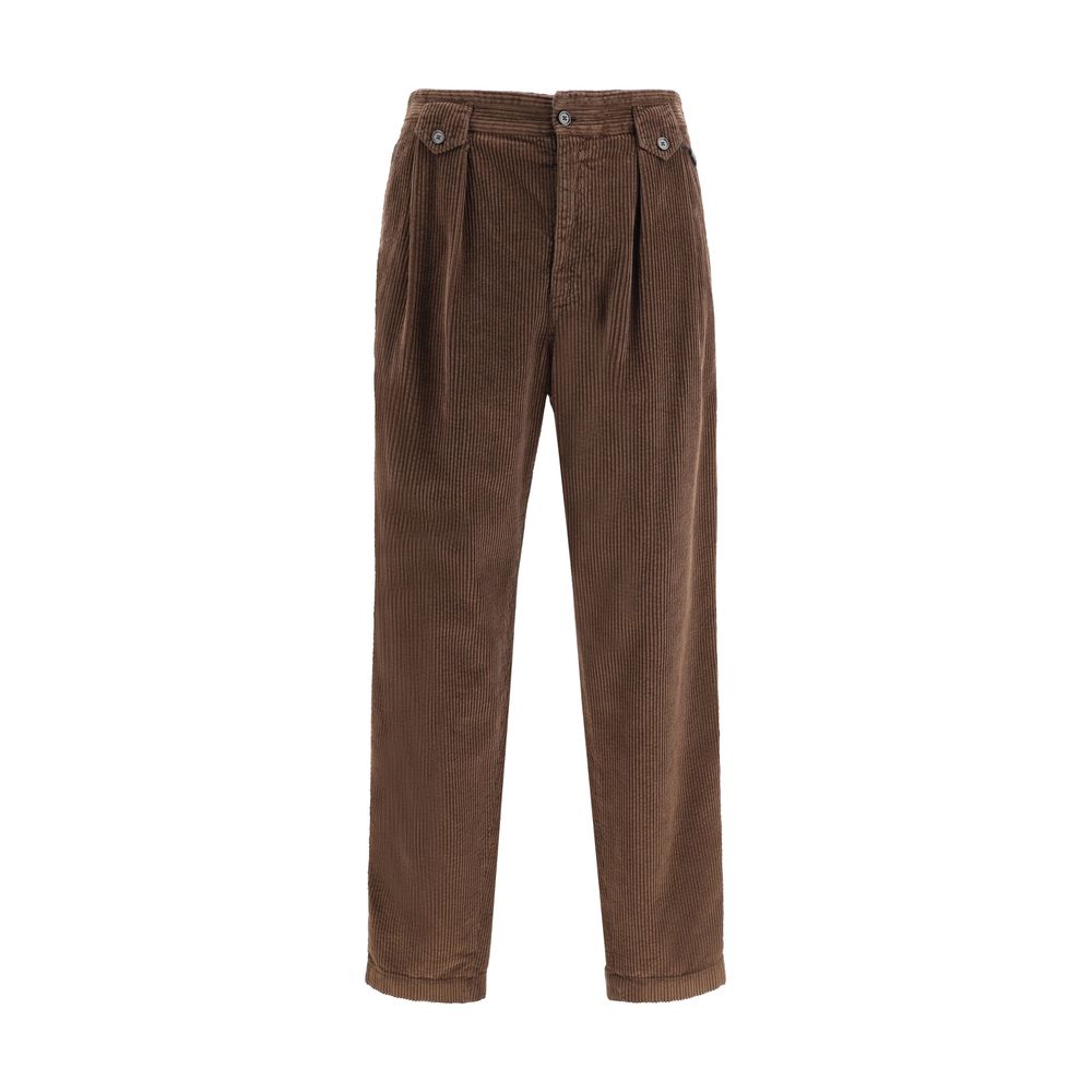 Dolce & Gabbana Brown Cotton Casual Pants