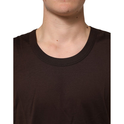 Dolce & Gabbana Brown Cotton Sleeveless Underwear Men Tank Top