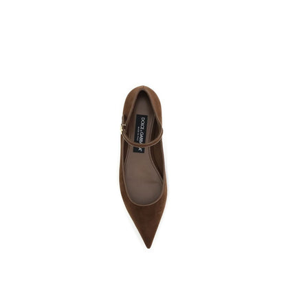 Dolce & Gabbana Brown Goatskin Ballet Flats