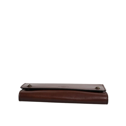 Dolce & Gabbana Brown Leather Logo Embossed Crossbody Bag