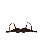 Dolce & Gabbana brown silk underwired balconette bra with adjustable straps, offering luxurious comfort and elegance.