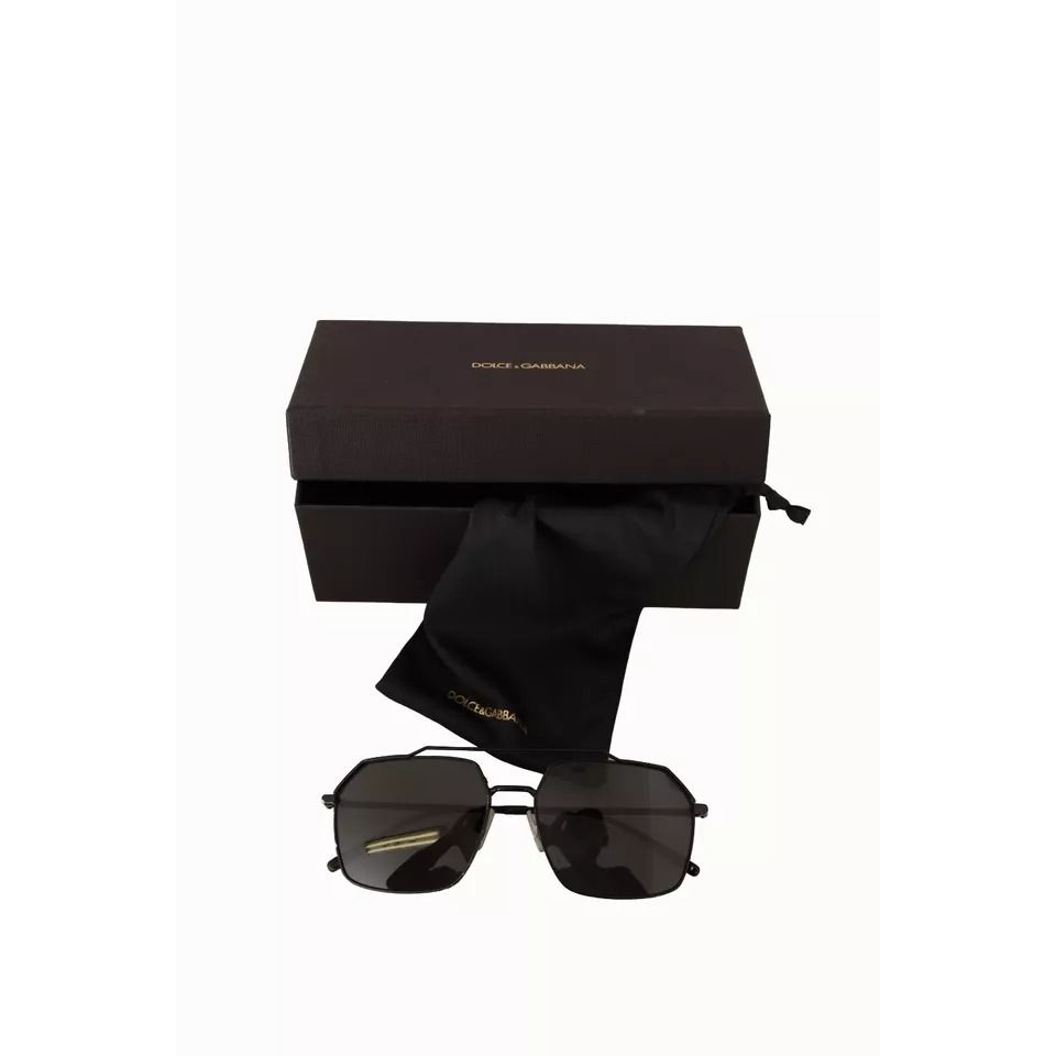 Dolce & Gabbana DG2250 Black Metal Full Rim Square Eyewear Sunglasses