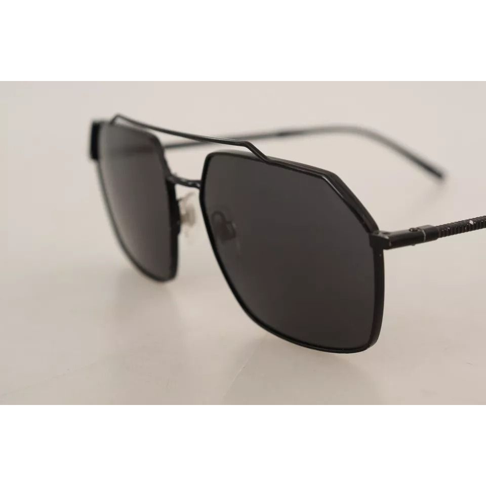 Dolce & Gabbana DG2250 Black Metal Full Rim Square Eyewear Sunglasses