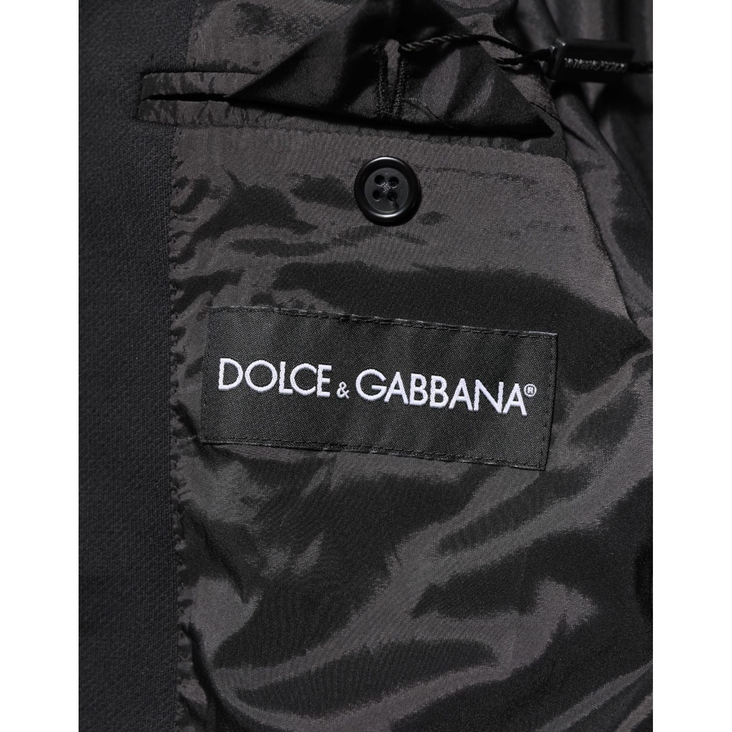 Dolce & Gabbana Dark Blue Cotton Men Jacket Coat Blazer Suit